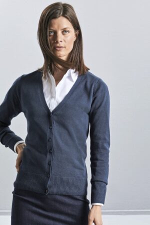 Ladies' V-Neck Knitted Cardigan (Pullover)
