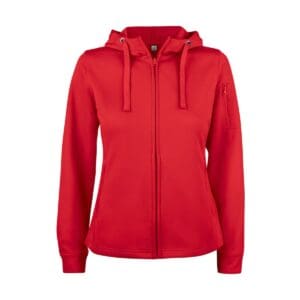 Clique Basic Active Hoody FZ Ladies rood XXL