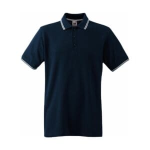 Fruit of the loom Premium Tipped Polo Deep Navy White 3XL