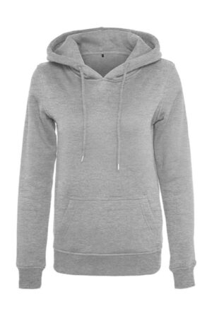 Build Your Brand Ladies` Heavy Hoody Heather Grey 5XL