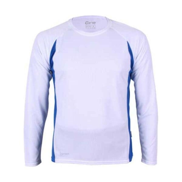 CONA SPORTS Racer Longsleeve Tech Tee White Royal Blue XXL