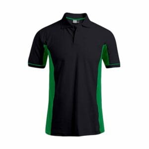 Promodoro Men`s Functional Contrast Polo Black Kelly Green 3XL