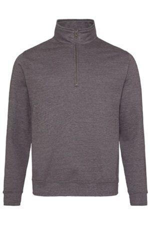 Just Hoods Just Hoods Sophomore 1/4 Zip Sweat Charcoal (Heather) XXL