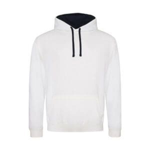 Just Hoods Varsity Hoodie Arctic White French Navy XXL