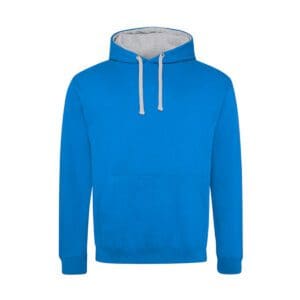 Just Hoods Varsity Hoodie Sapphire Blue Heather Grey XXL