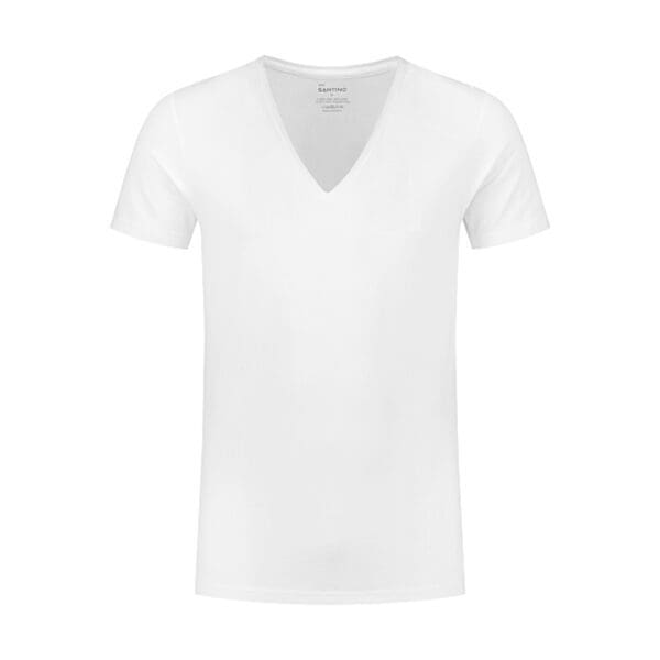 Santino  T-shirt Jort V-neck White XS