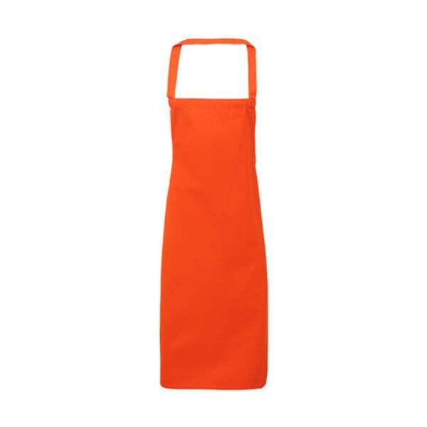 Premier Workwear 100% Organic Cotton Bib Apron (No Pocket) Orange (ca. Pantone 1655) ONE SIZE