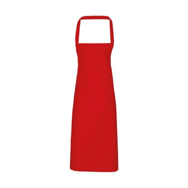 Premier Workwear 100% Organic Cotton Bib Apron (No Pocket) Red (ca. Pantone 200) ONE SIZE