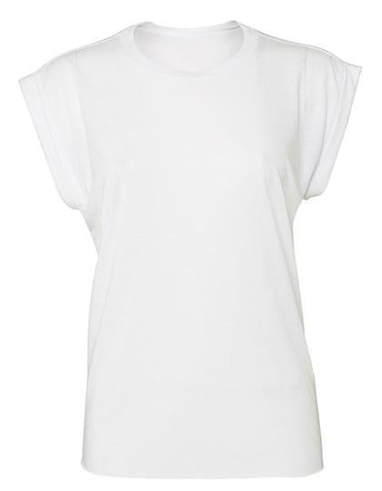 Bella Canvas Women´s Flowy Muscle Tee With Rolled Cuff White XL