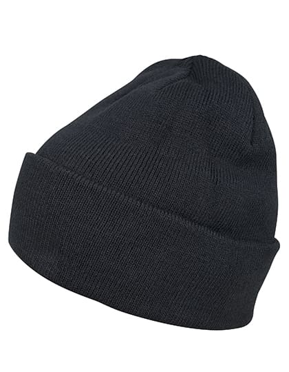 Build Your Brand Heavy Knit Beanie Navy ONE SIZE