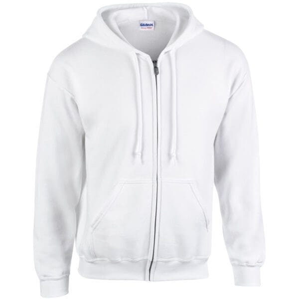 Gildan Sweater Hooded Full Zip HeavyBlend for him White XXL