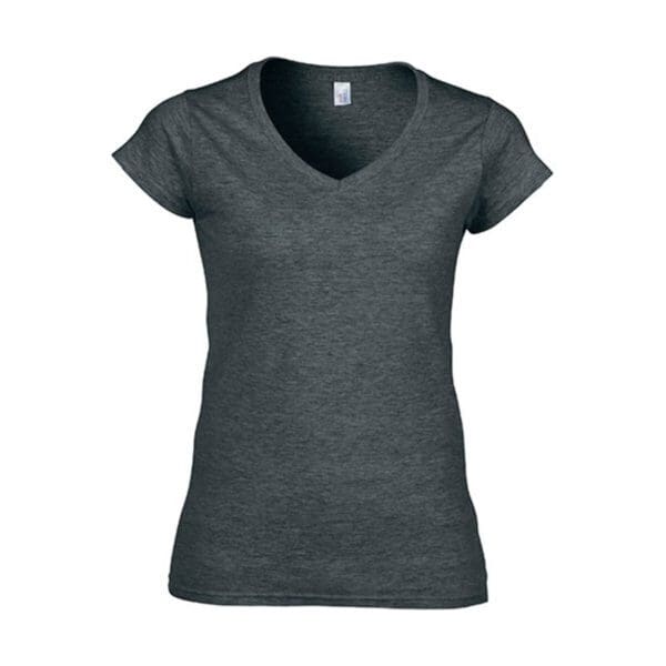 Gildan T-shirt V-Neck SoftStyle SS for her Dark Heather XXL
