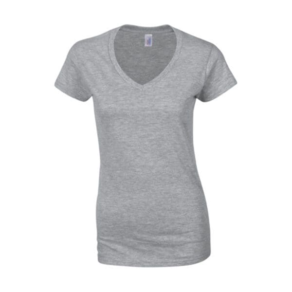 Gildan T-shirt V-Neck SoftStyle SS for her Sports Grey XXL