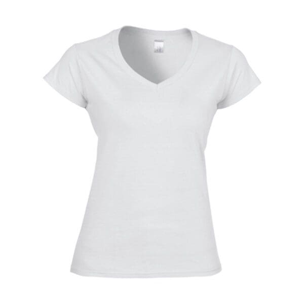 Gildan T-shirt V-Neck SoftStyle SS for her White XXL