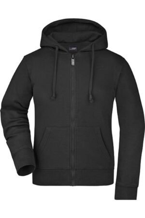 James & Nicholson Ladies´ Hooded Jacket Black XXL