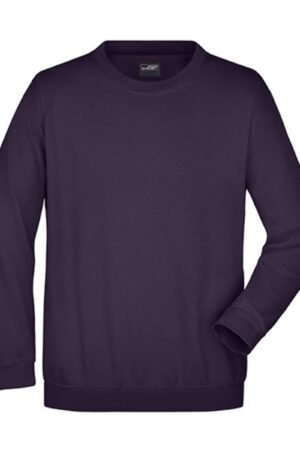 James & Nicholson Round Sweat Heavy Aubergine 5XL