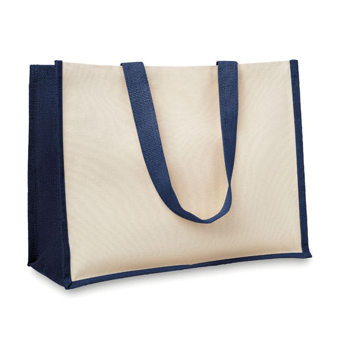 Boodschappentas van jute en canvas Blue