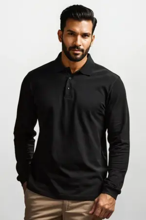 Luxury Stretch Long Sleeve Polo